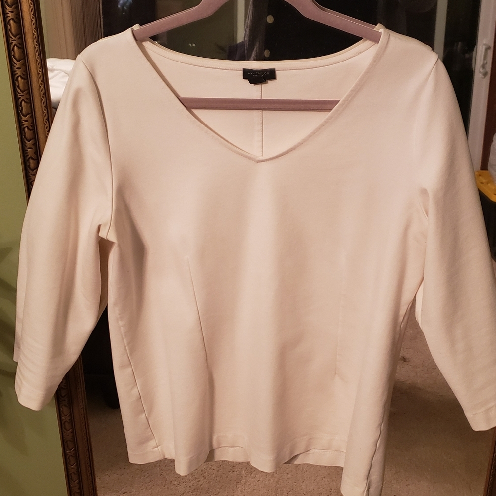 COPY - Ann Taylor off white ponte darted top